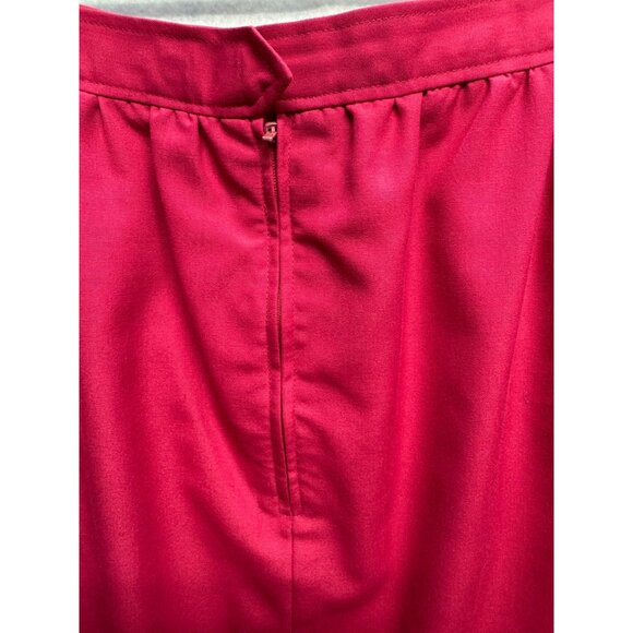 Vintage Hot Pink A-Line Midi Skirt With Side Pockets Back Zipper Closure Womens - Picture 3 of 9